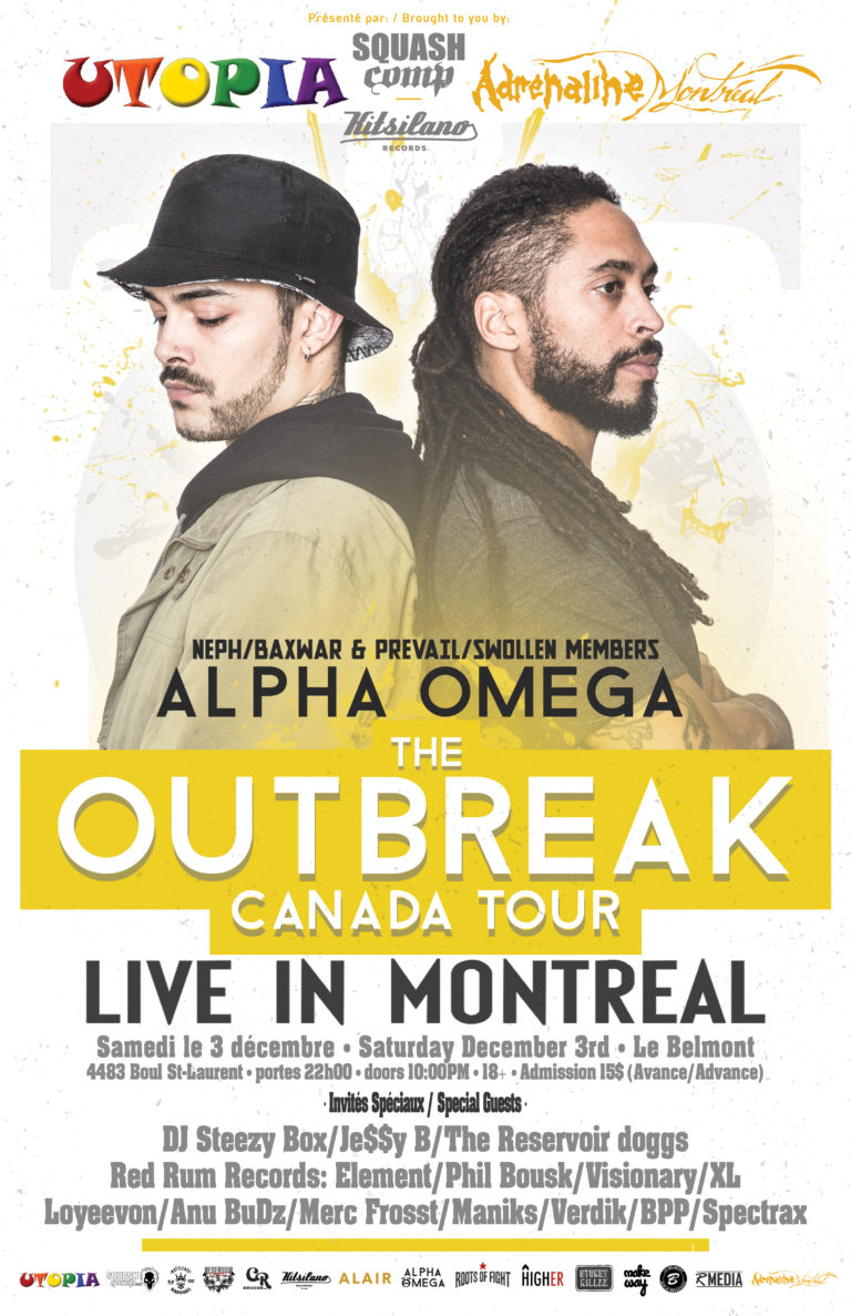 ALPHA AND OMEGA (NEPH OF BAXWAR AND PREVAIL OF SWOLLEN MEMBERS) LIVE À MONTRÉAL Show
